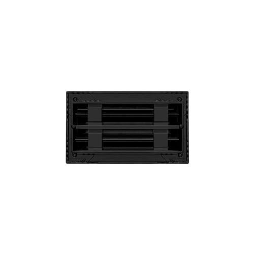Image of BUILDMART - 8x4 Modern AC Vent Cover - Decorative Black Aluminum Air Vent - Standard Linear Slot Diffuser - Heating and Cooling Register Grille for Ceiling, Walls & Floors - Texas Buildmart
