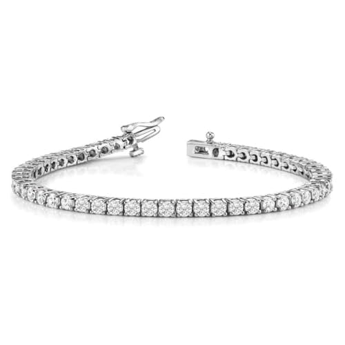 Pulsera de tenis de plata. Pulsera de mujer Silver Waterway. Pulsera de tenis de plata con circonita cúbica para mujer. Pulsera con dije de esposas Waterway.