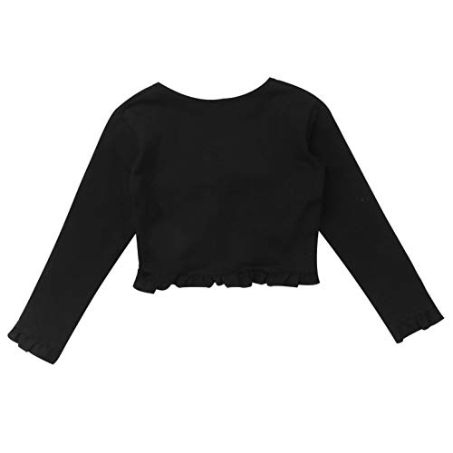 Hansber Kids Girls Ballet Dance Wrap Tops Long Sleeve Shrug Cardigan Gymnastics Yoga Activewear Dress Cover Up Tops4