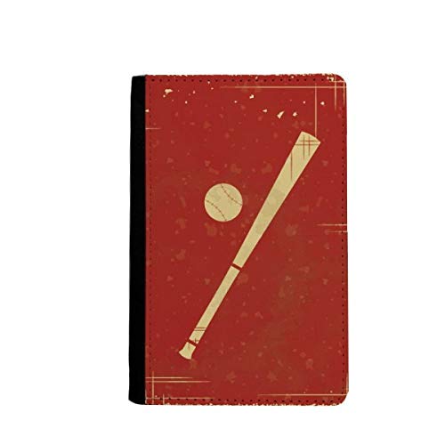 Portefeuille de voyage baseball rouge en simili cuir avec fentes de cartes et passeport