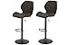 2er Set Barhocker Sonja, Bezug Vintage Braun, Metallfuß Grau, höhenverstellbar, drehbar 360°