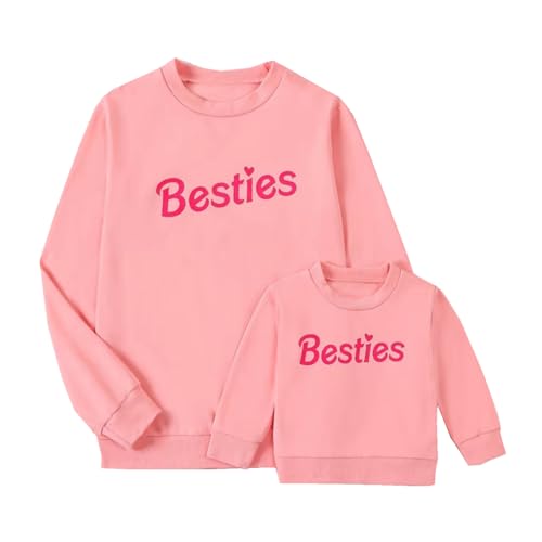 Image of ZAXARRA Mommy and Me Matching Outfits Long Sleeve Crewneck Pullover Tops Mama Sweatshirt Mama and Mini Clothes