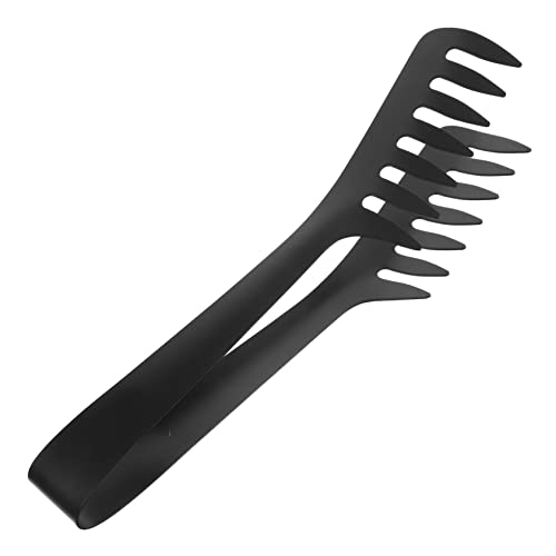 Amosfun Pinzas de acero inoxidable para servir pasta para bufé y barbacoa, abrazadera de alimentos no deformable para ensalada, tocino, aperitivo, agarre preciso para espaguetis y alimentos para