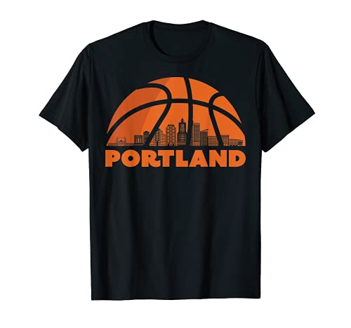 Portland City Skyline Oregon Basketball Fan Jersey T-Shirt