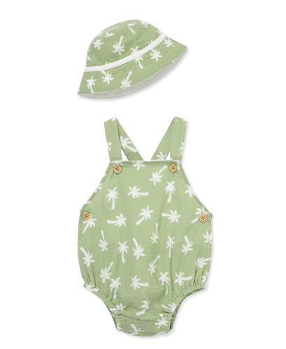 Little Me Clothes for Baby Boys' Gauze Sunsuit and Hat Set, 3-12 Months