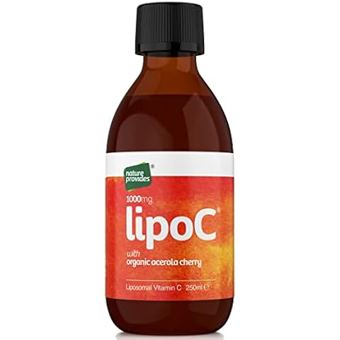 New Liposomal Vitamin C 1000mg with Organic Acerola Cherry :: LipoC for Immune System, Collagen | 1g Liquid Non-GMO Sunflower Lecithin | Natural lypo-spheric C (High Strength) 250ml Cover