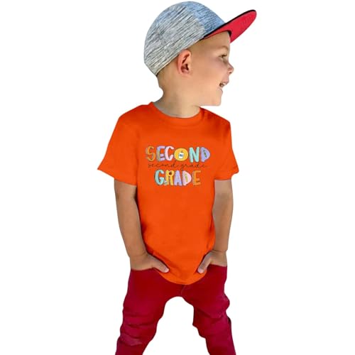 Girls 2nd Grade Shirt Back to School Outfits First Day of School Graphic Round Neck T-Shirts Kids Summer Tee Tops3