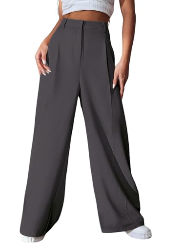 Image of GRECIILOOKS Women High Rise High Waist Trousers Flared Korean Style Formal Pants| Elegant Workwear for Office, College & Events (Available in Plus Size)
