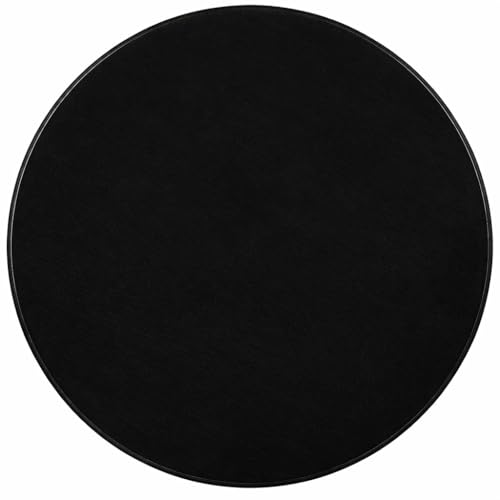 Image of Kundi Round Coffee End Table for Living Room - Modern Brown Accent Pedestal Side Table for Bedroom & Home Decor (Black)