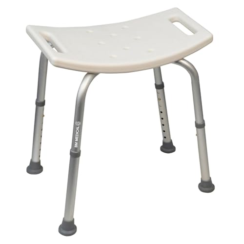 Siège Tabouret de Douche Hauteur réglable Bm Medical TD40 - poignées intégrées pour Aider au Maintien/Transfert Anti-dérapants