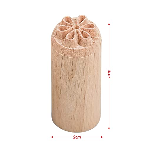 Wooden Stamp Set - 7PCS Block Print Stamps With Mixed Patterns for Pottery, Scrapbook, Card Making, Crafts - Natural Wood Column Stamps