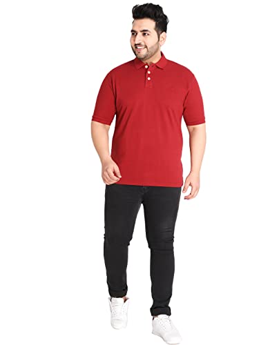 Image of CHKOKKO Men's Pluse Size Polo Cotton Regular Fit Half Sleeves T-Shirt