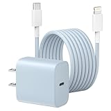 iPhone 充電器 20W PD 急速充電【正規MFi認証/PSE認証済】Type-C スマホ 充電器 USB-C to iPhone 充電ケーブル 2m付き i-Phone 14/13/12/11/XS/XR/SE iPad/AirPods対応-可愛いブルー
