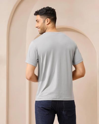 Image of Wellbi Bamboo Men's Tshirt - Ultra-Soft, Breathable & Sustainable | Premium Cotton Blend for Supreme Comfort | Stylish & Eco-Friendly T-Shirt for Men | Tshirt Men Cotton