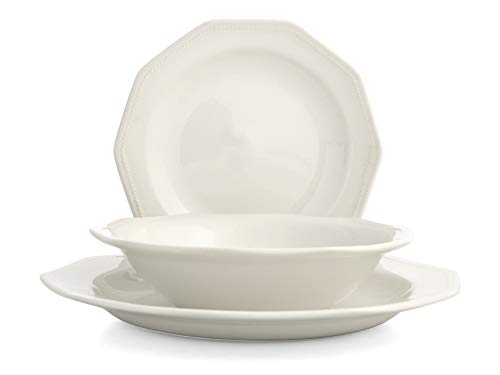 Churchill Blanco ártico Service Platos, Juego de 18, Color Blanco, Earthware