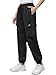 Cromoncent Womens Cargo Pants Elastic Waist Lightweight Outdoor Jogger Pants, 1# Black, L