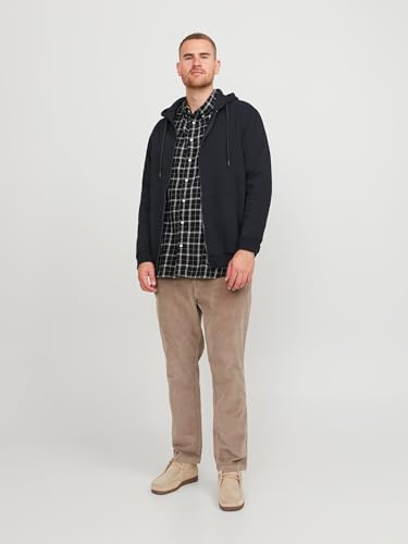 JACK & JONES Herren Jjebasic Zip Hood Noos Ps Cardigan Sweater, Schwarz, 4XL EU – Ansicht 5