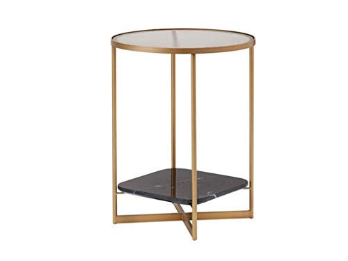 HTL Storage Table Double Glass Coffee Table Large Area Marble Pattern HTL Storage Table Double Glass Coffee Table Large Area Marble Pattern