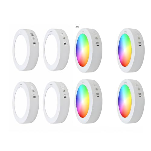 Image of MVL 9 watt Surface White 4pes Multicolour 7 in1 4pes Total 8pes Combo