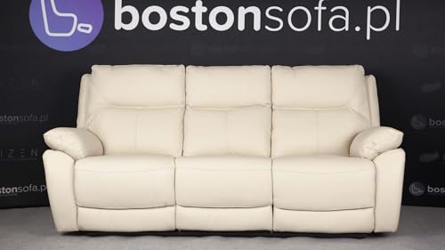 Bostonsofa Atlanta 3-Sitzer Relax-Ledersofa - mit Zero Wall Mechanismus - Komfortable Entspannung - ergonomisches Design - hochwertige Materialien für Ihr Wohnzimmer (90x212x98 cm) – Bild 3