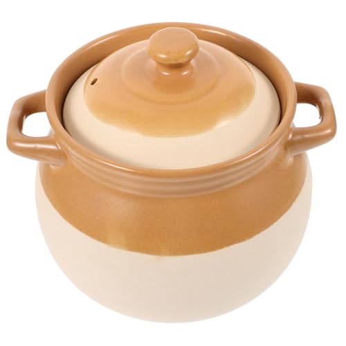 Mikinona Olla de para Guisos con Diseño sin Juntas y Doble Asa Antiescaldaduras Resistente Altas Temperaturas para Sopas y Cocina Casera para Hogar y Restaurantes