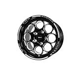 VMS Racing Modulo Wheel, 17x10 Inches, 5x120 Bolt Pattern, 44mm Offset, 73.1mm Center Bore, Black with Milling Finish