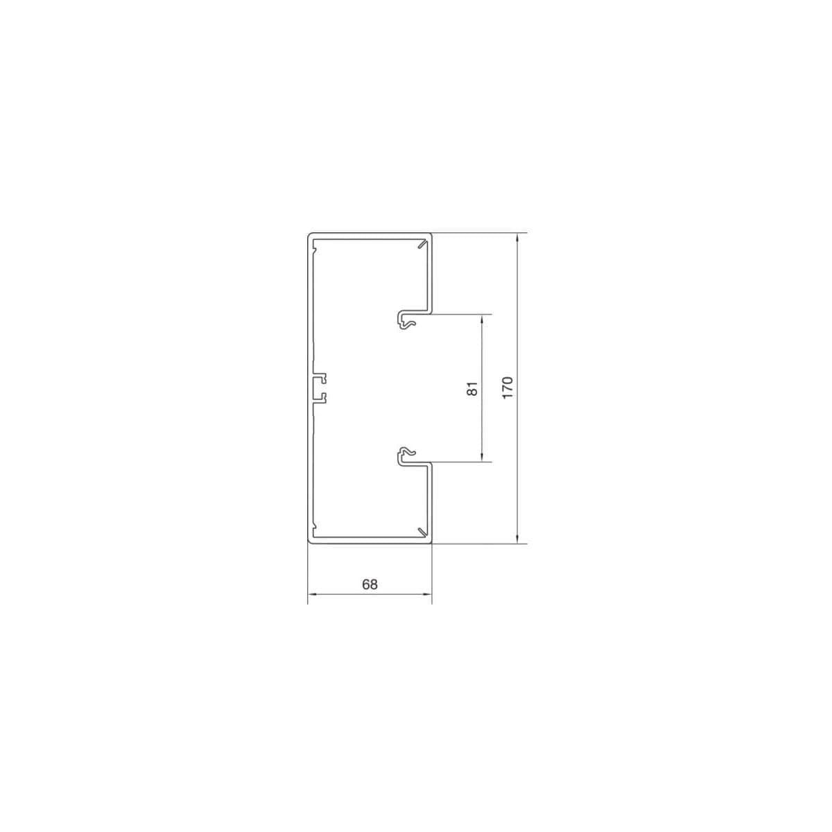 Hager BR6517019016 Brüstungskanal Unterteil (L x B) 2000mm x 170mm 2m Weiß