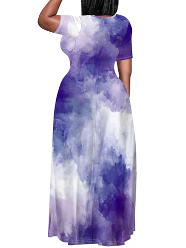 Image of Plus Size Maxi Dresses for Curvy Women T-Shirt Summer Sun Dresses Loose Fit