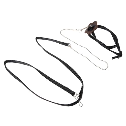 HEMOTON Adjustable Turtle Leash Harness for Pets Black Faux Traction Rope for Turtles Lizards and Reptiles for Outdoor Walking and Training