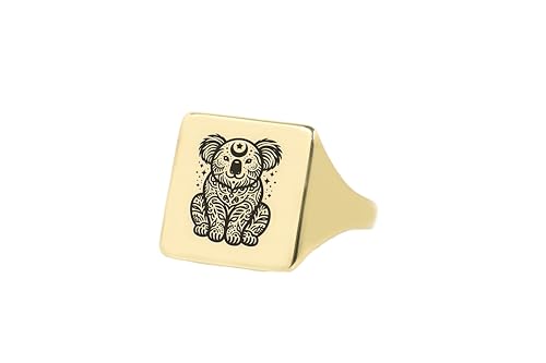 Chevalière koala or 14k, sublimez votre style carré au quotidien