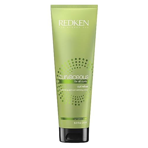 Redken Curvaceous Curl Refiner Cream | For Curly Hair | Curl Defining Primer That Helps Control Frizz | With Moringa Oil | 8.5 Fl Oz