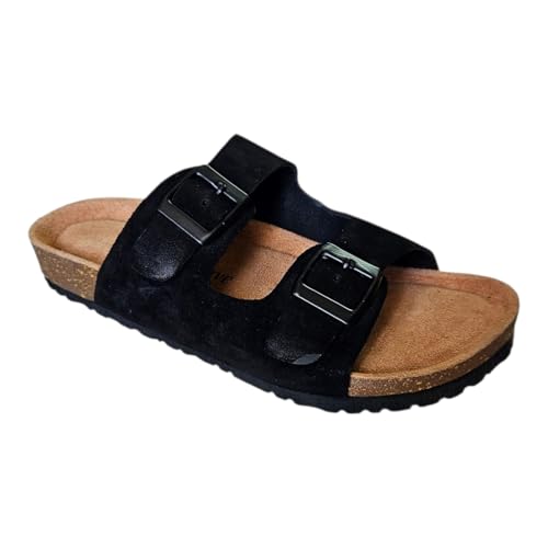 Image of Men Suede Leather Sandals | Cushioned Footbed | Comfortable | Casual Slip-on Slippers