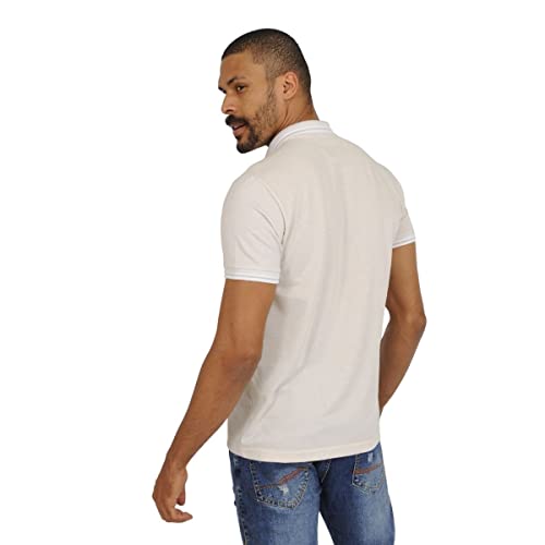 Camisa Polo Piquet com Algodão John Pull (EGG, Bege)
