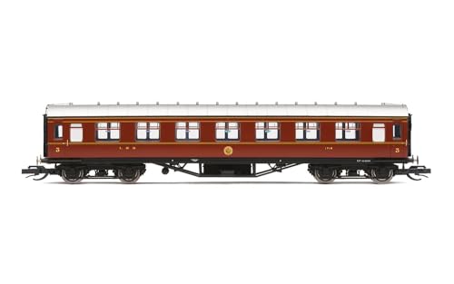 TT:120 Hornby Coach Car - TT4008 LMS 57' Corridor Third, 1716 - Era 3 Train Toy, TT Gauge Carriage for Train Set, Rolling Stock Models for Adults - 1:120 Scale Model Gift