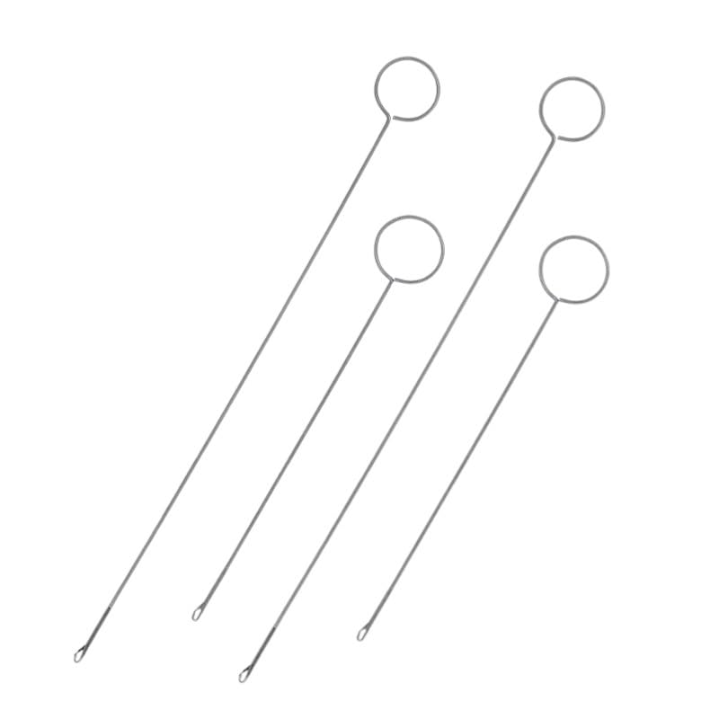 AKORDPack of 4 Metal Loop Turners, Silver, 2 x 10.5-Inch and 2 x 7-Inc