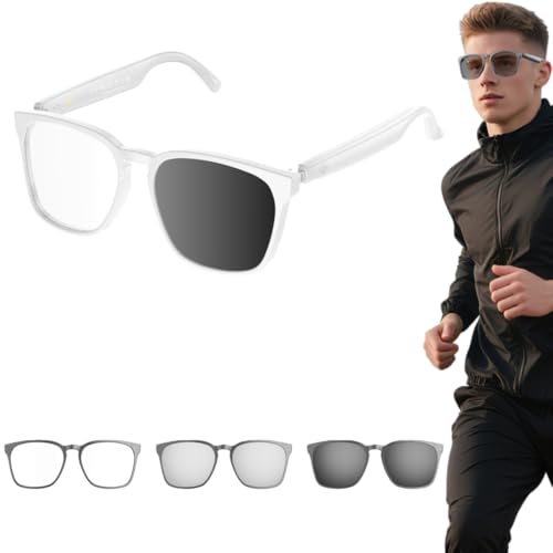 [XUANOCHENG] �X�}�[�g�O���X Bluetooth5.3 �ϐF�����T���O���X ���C�����X�I�[�f�B�I �I�[�v���C���[ �����}�C�N UV400 �u���[���C�g�J�b�g AI �|�� ���y�ʘb�Ή� (�F���ς�锒�t���[���i�|��Łj) [���s�A���i]