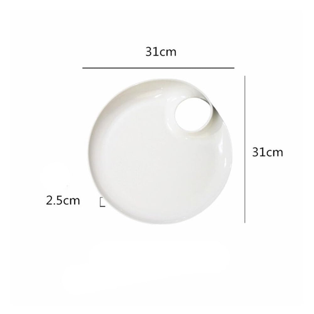 Ceramiczny talerz obiadowy okrągły czysty biały ceramiczny talerz obiadowy uniwersalny talerz serwisowy chiński spersonalizowany kreatywny talerz do serwowania zastawy stołowej