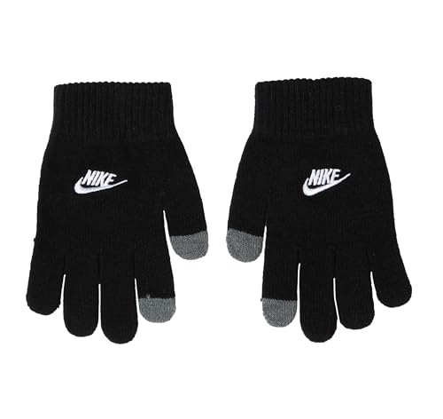 Image of Nike Big Kids Stripe Beanie & Gloves 2-Piece Set - Black /Red - One Size Fits All (8-20)