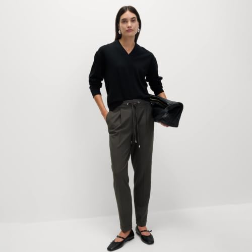 Image of Marks & Spencer Womens Solid Mid Rise Tapered Fit Trouser
