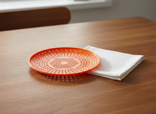 Image of Multi-Color Plastic Roti Tray with Ventilation Holes | Round Chapati Serving & Storage Plate | Lightweight & Durable Kitchen Bread Holder for Home & Dining Use (Pack of 1)