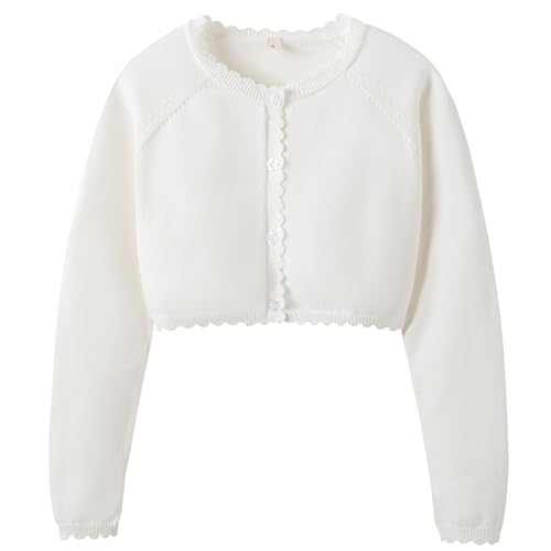 Girls Cardigan Sweater Long Sleeve Uniform Cropped Cardigan Casual Kids Cardigan for Little Girls