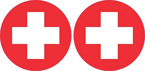 StickerTalk Circular Medical Cross Vinyl Sticker, 3 inches by 3 inches