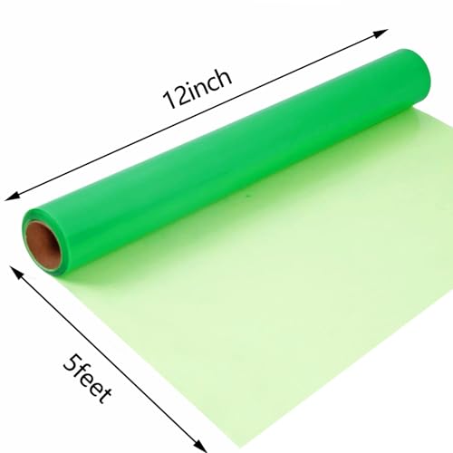 Image of guangyintong Glow in The Dark Heat Transfer Vinyl Rolls, 12 inch x 5ft Luminous Fruit Green Iron on Vinyl for T-Shirts, PU Elastic HTV Vinyl for All Cutter Machine Easy to Cut & Weed