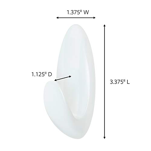 Command Medium White Bath Hooks, 2 Hooks, 2 Strips - image 2
