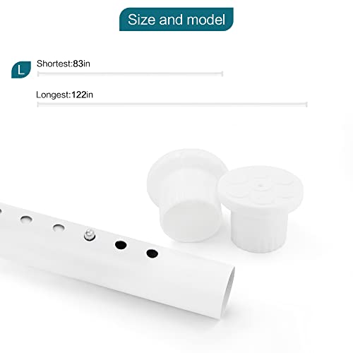 ASHLEYRIVER Room Divider Tension Curtain Rod,Tension Shower Window Curtain Rod,No Drilling,Very Secure-83-122 Inch,White