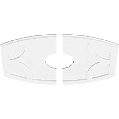 Image of Ekena Millwork CMP34X22KY2-07000 Kailey Architectural Grade PVC Contemporary, Two Piece Urethane Ceiling Medallions 34 inchW x 22 5 /8 inchH x 7 inchID x 18 1 /4 inchC x 1 inchP