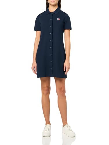 Image of Tommy Jeans Women's Casual Mini Polo Shirt Dress with Logo Detail