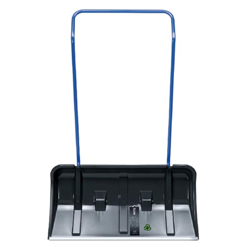 Prosperplast großer Schneeschieber Arctic ECO mit Rolle aus Kunststoff, Schwarz – robuste Schneeschaufel mit Metallkante | Schnee-räumer Universal-Schieber Lawinen-Schaufel