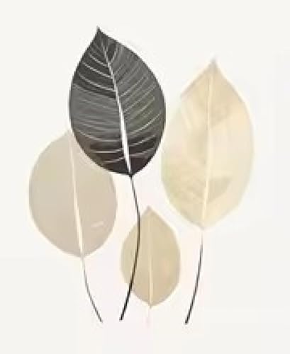 Peinture minimaliste feuilles et rochers XINBAO 50x70cm pour salon