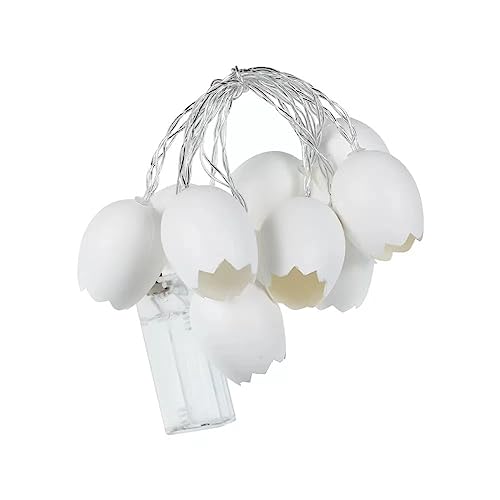 Guirnalda de luces de Pascua de 1,5 m para decoración del hogar, 10 luces LED brillantes, conejito de Pascua, zanahoria, guirnalda de hadas, decoración de adornos